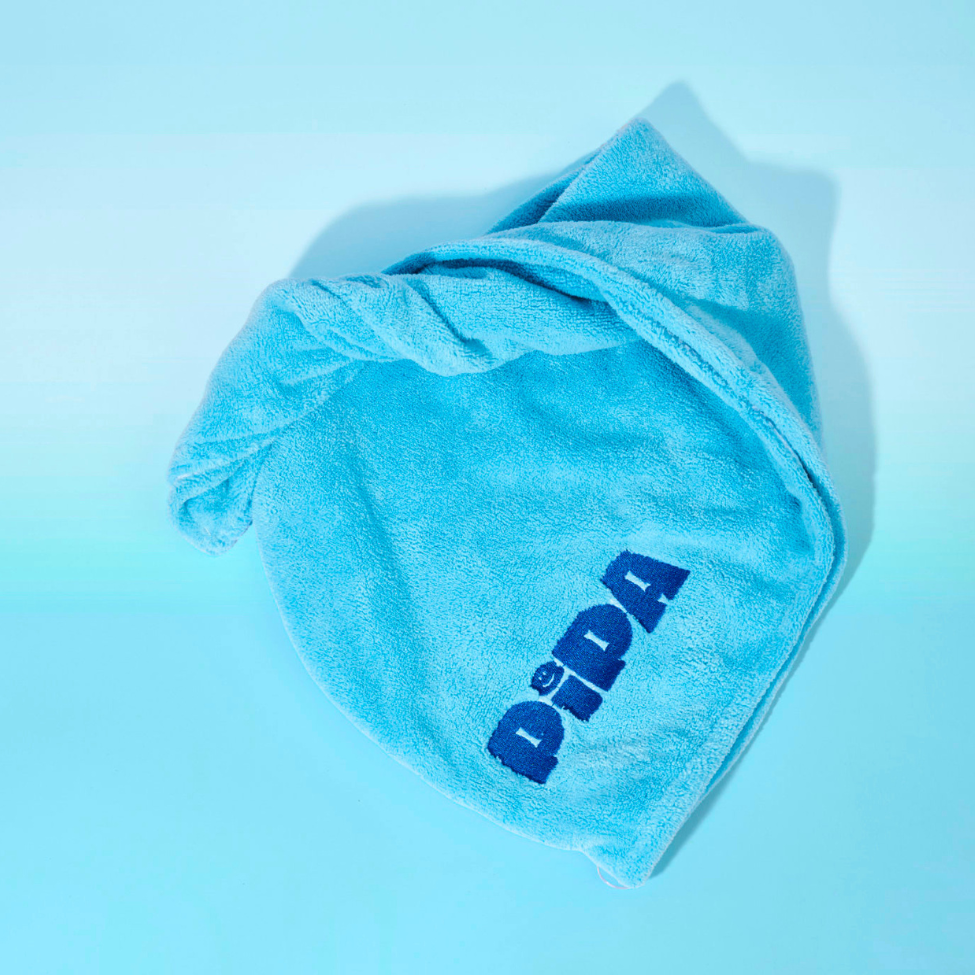 Pipa Hair Towel plush microfiber fabric fast water absorption soft on hair twist and button design secure fit