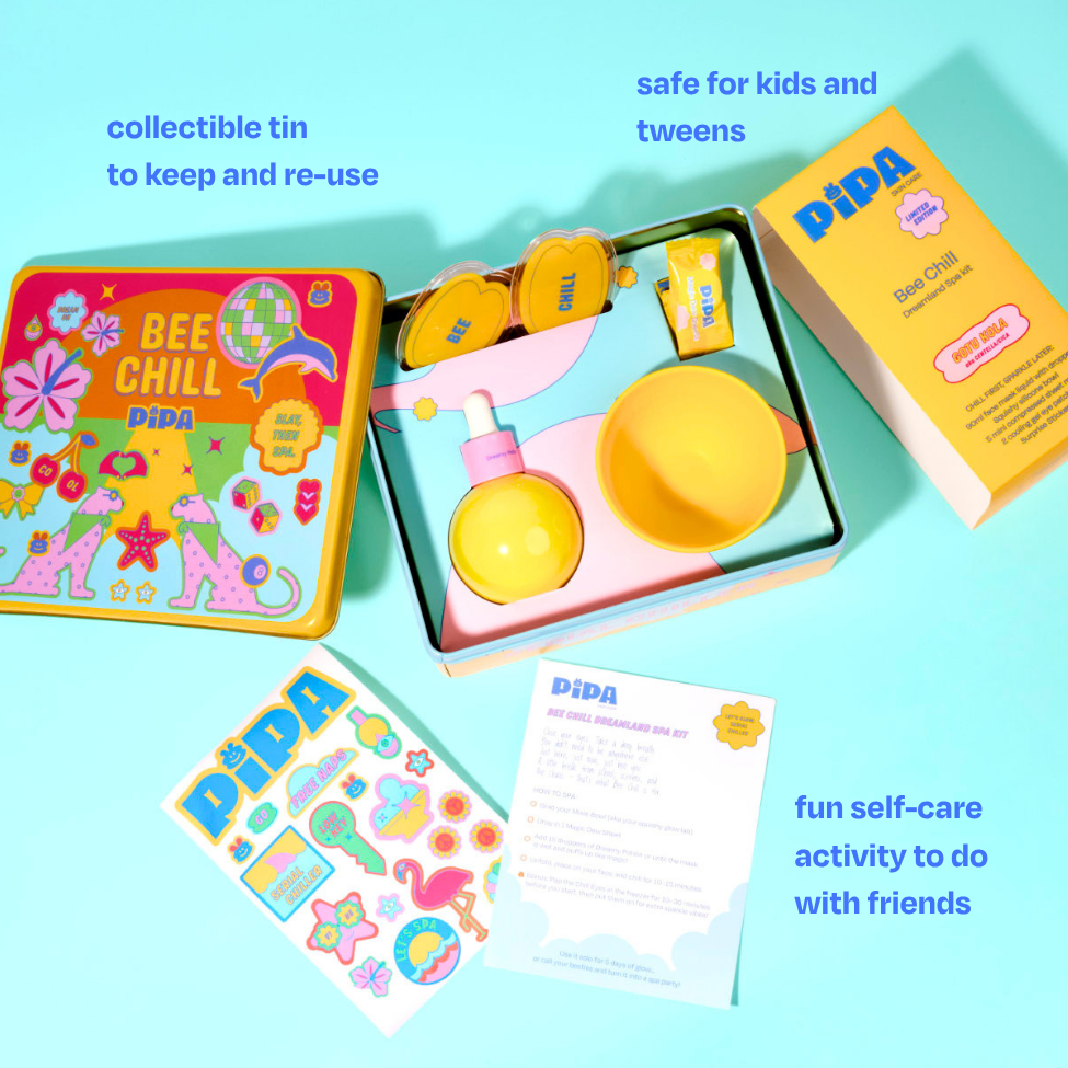 Bee Chill Spa Kit with clean skincare products for tween self-care and bonding moments