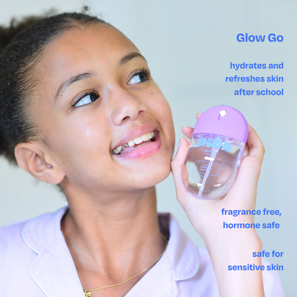 Start Young Bundle tween skincare set with cleanser, moisturizer, mist, and free headband