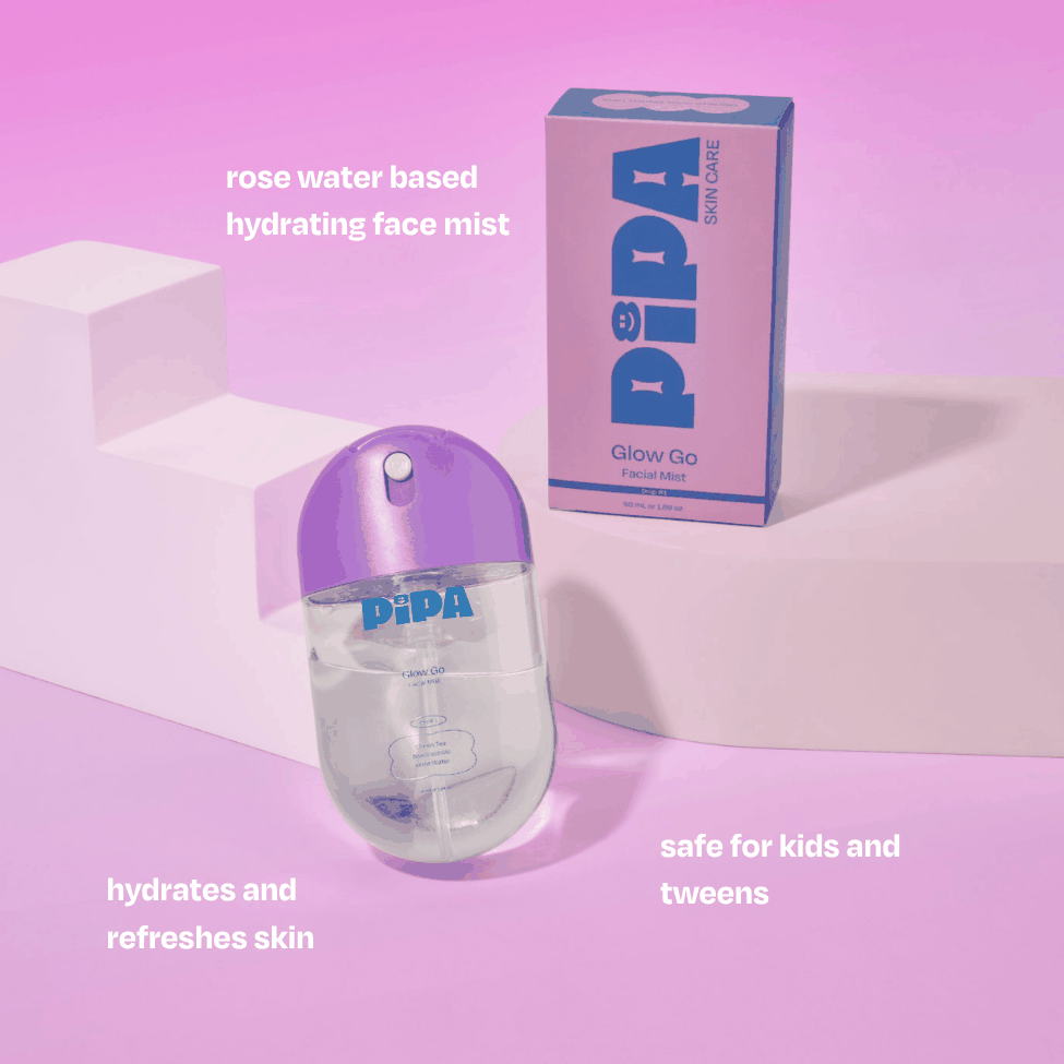 Glow Go hydrating mist for refreshing and revitalizing tween skin