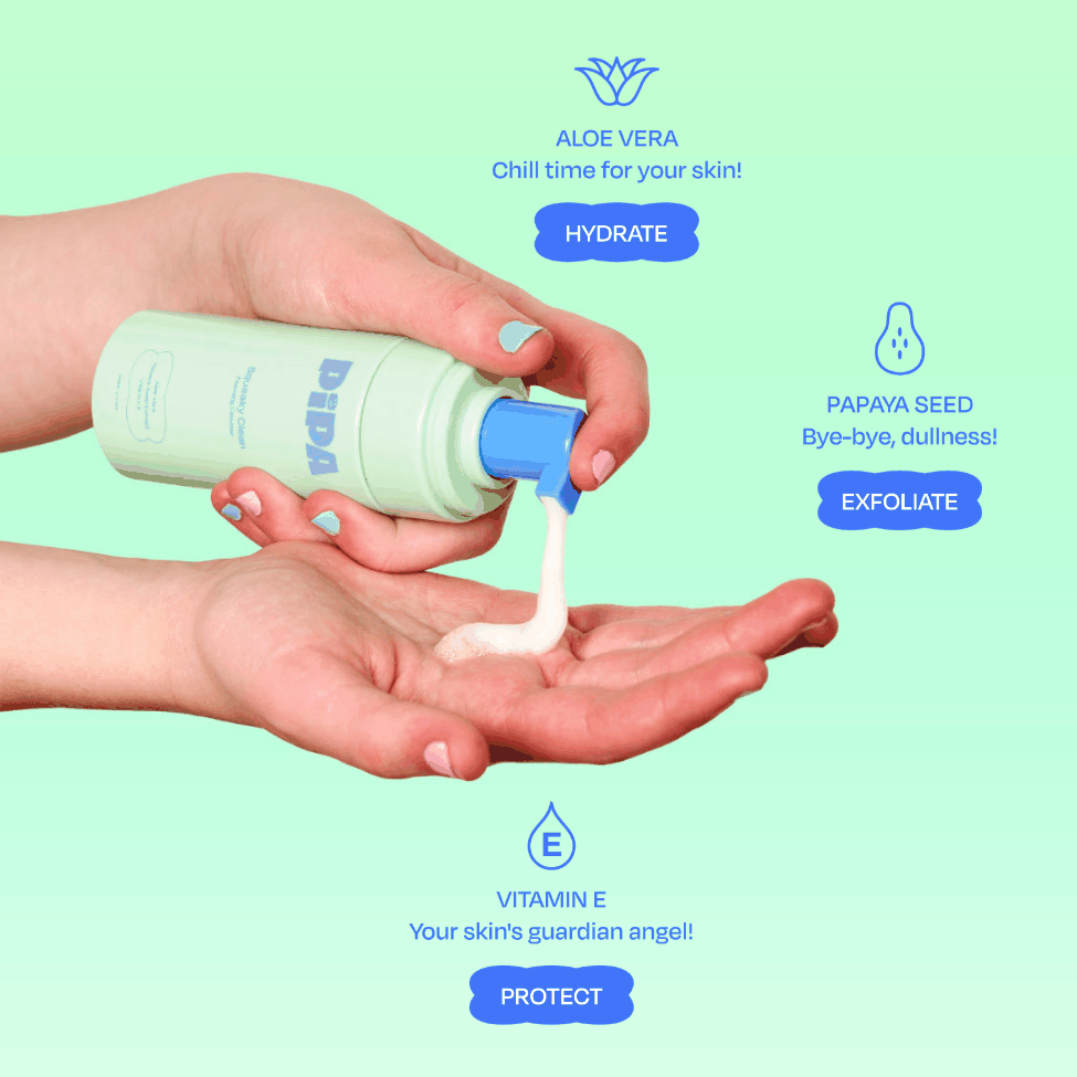 Clean Saver Duo skincare products including Squeaky Clean Cleanser and Skin Saver Hypochlorous Acid Spray for clear skin
