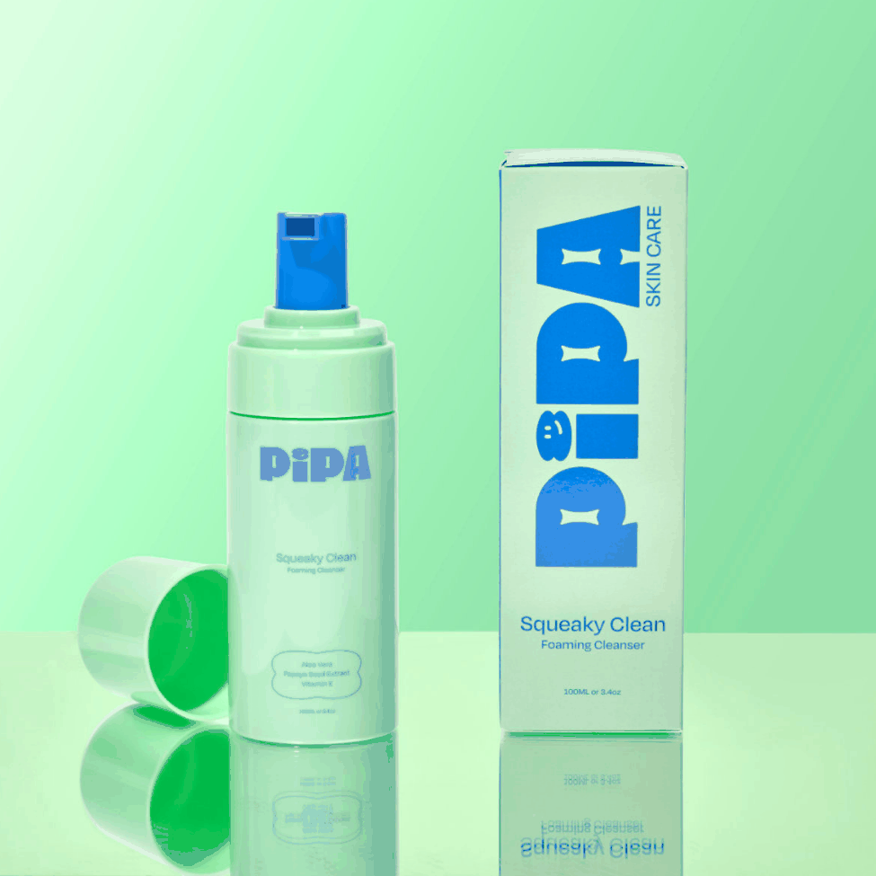 Squeaky Clean gentle face wash for kids with aloe vera, papaya seed, and vitamin E